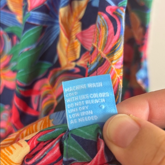 J.McLaughlin Tropical Toucan Palm Leaves Lois Button Down Cotton Shirt Large - Picture 5 of 8